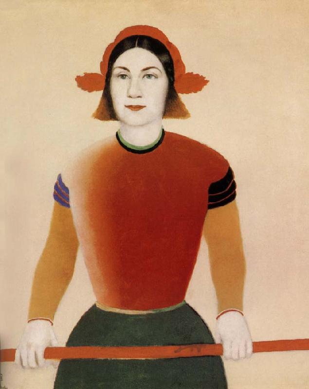 Kasimir Malevich The girl with red stick oil painting image